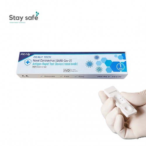 SARS-COV-2 iš nosies iki 2 cm antigeno greitojo nustatymo testas (Koloidinis gold) Realy Tech